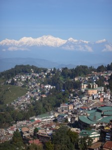 City and mountain... view as I run up to the border with Sikkim